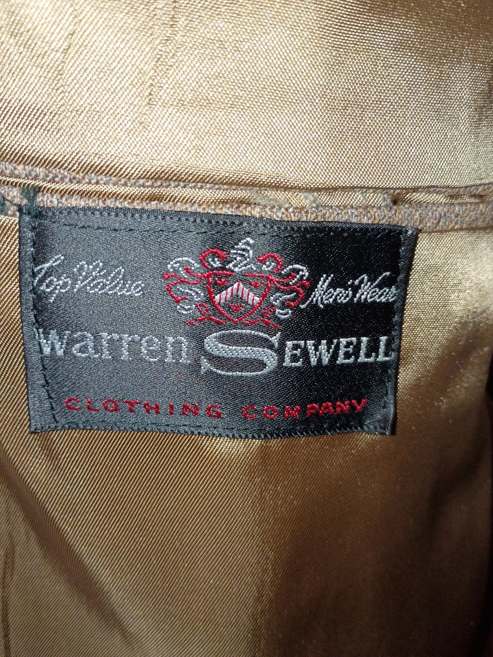 Vintage 70s Warren Sewell Tan Three-Piece Suit - Jacket Size 44R Pants 38x28